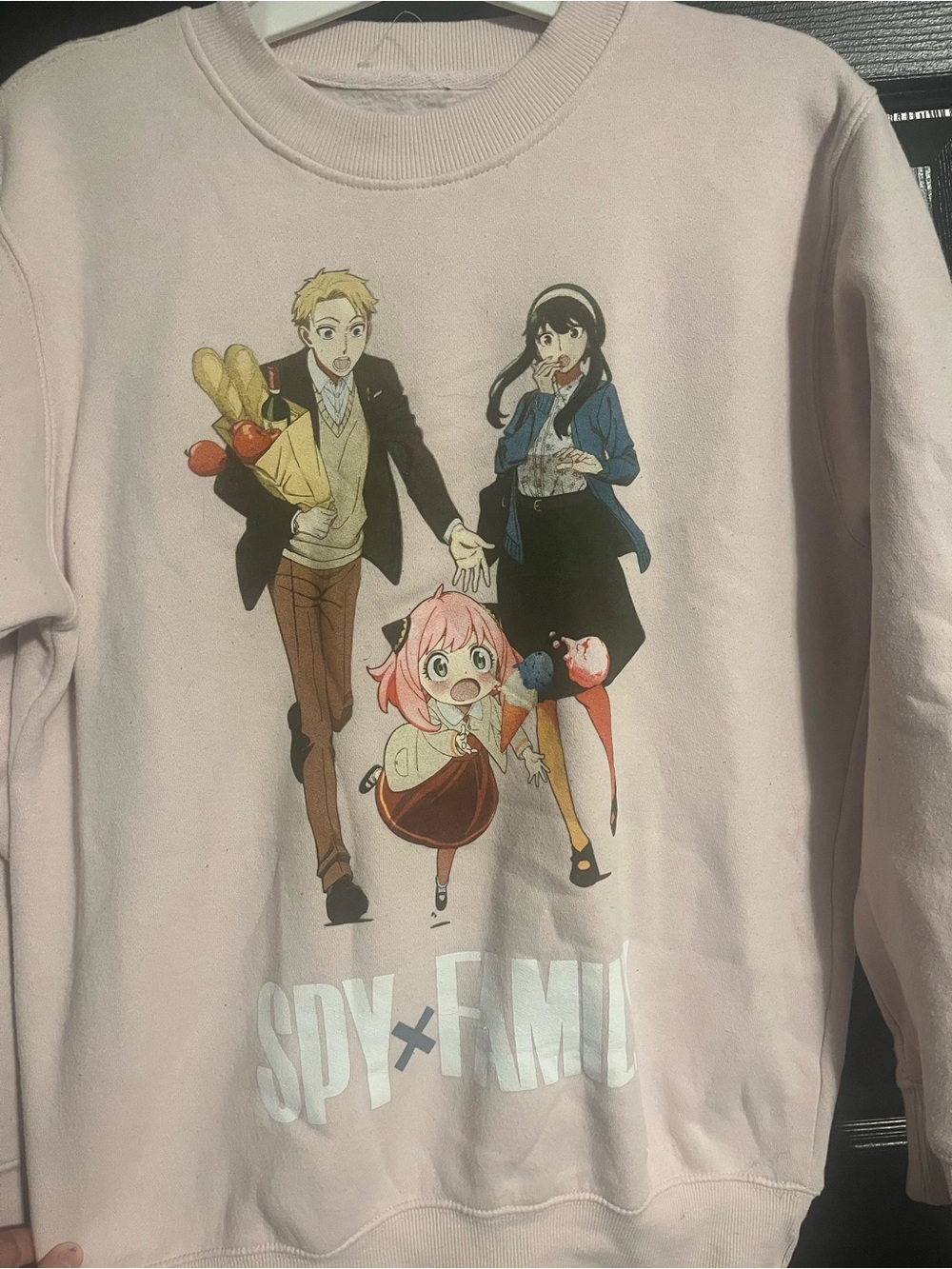 Hot Topic Pink Spy x Family Crewneck Sweatshirt